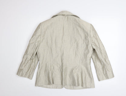 Precis Women Beige Linen Blend Classic Blazer Size 14