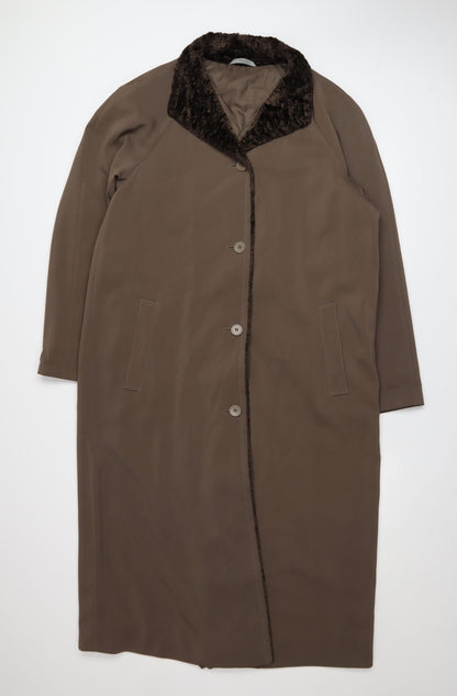 Womens UK Size 12 Marks and Spencer Brown Overcoat