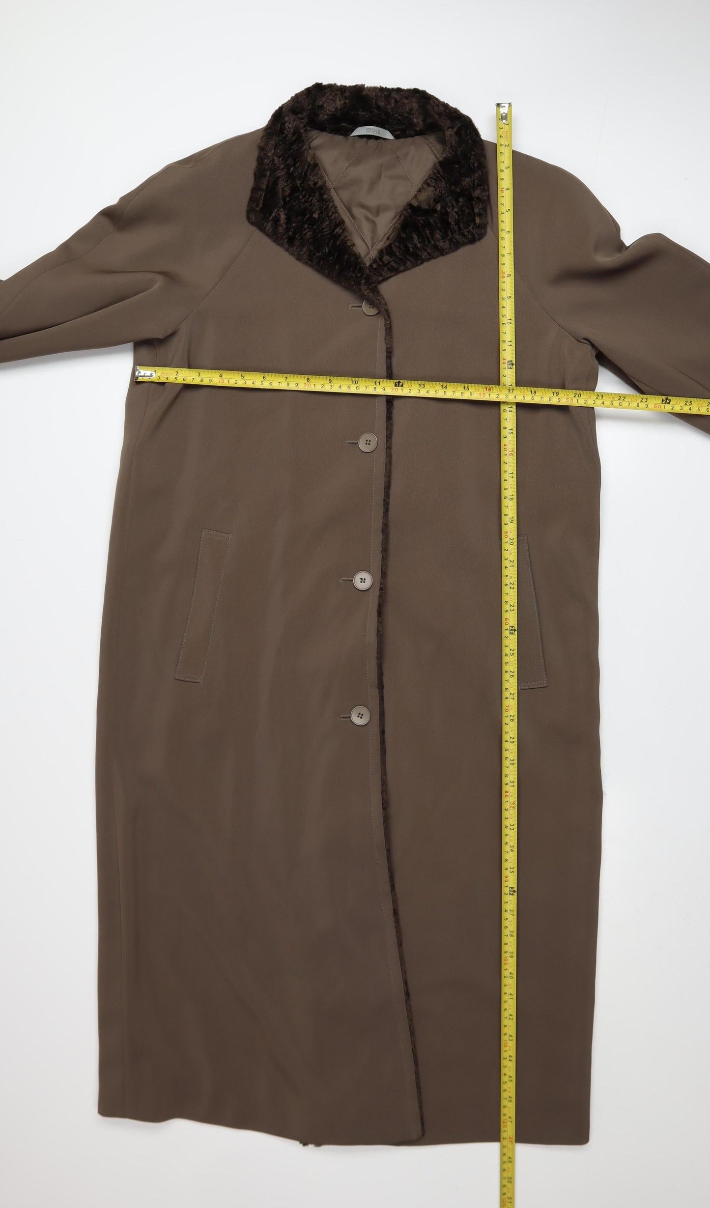 Womens UK Size 12 Marks and Spencer Brown Overcoat