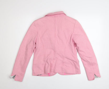 Joules Womens Pink Blazer UK 8 Classic Single-Breasted Cotton Blend