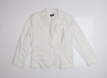 Marks and Spencer Per Una White Linen Cotton Blazer Women’s Size 18