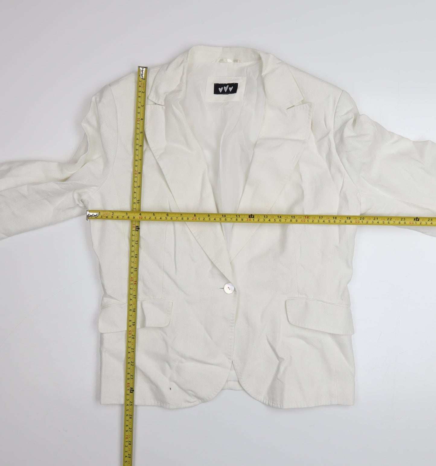 Marks and Spencer Per Una White Linen Cotton Blazer Women’s Size 18