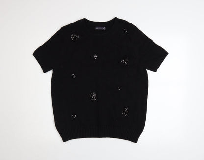 Womens UK Size 16 Marks and Spencer Black Basic T-Shirt
