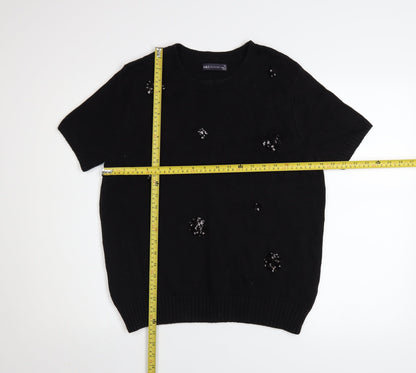 Womens UK Size 16 Marks and Spencer Black Basic T-Shirt