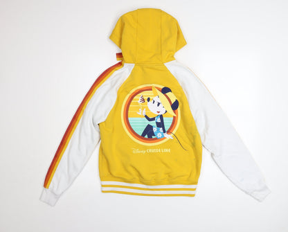 Womens UK Size XS Disney Cruise Line Yellow Full Zip Hoodie