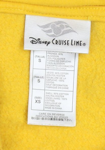 Womens UK Size XS Disney Cruise Line Yellow Full Zip Hoodie