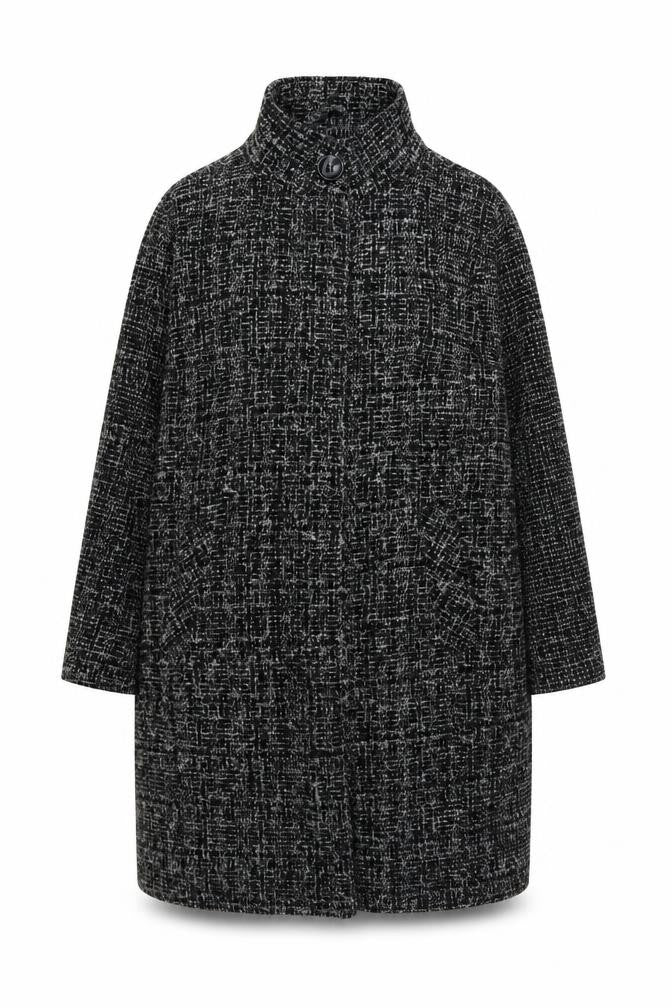 Principles Women’s Black Tweed Mid-Length Overcoat Size 20