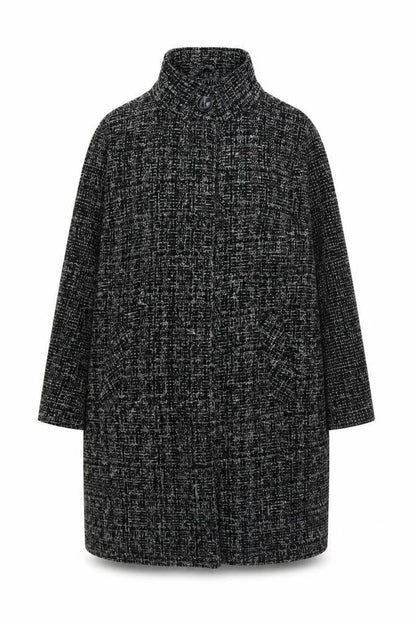 Principles Women’s Black Tweed Mid-Length Overcoat Size 20