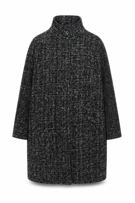 Principles Women’s Black Tweed Mid-Length Overcoat Size 20