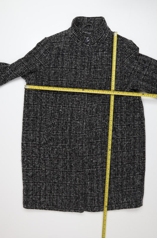 Principles Women’s Black Tweed Mid-Length Overcoat Size 20