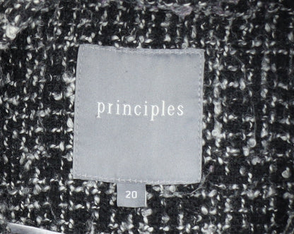 Principles Women’s Black Tweed Mid-Length Overcoat Size 20