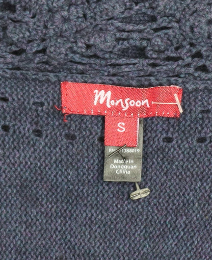 Womens UK Size S Monsoon Blue Pullover Jumper
