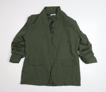 New Collection Womens Green XL Blazer Jacket – Lined Open Front
