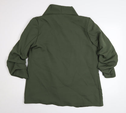 New Collection Womens Green XL Blazer Jacket – Lined Open Front