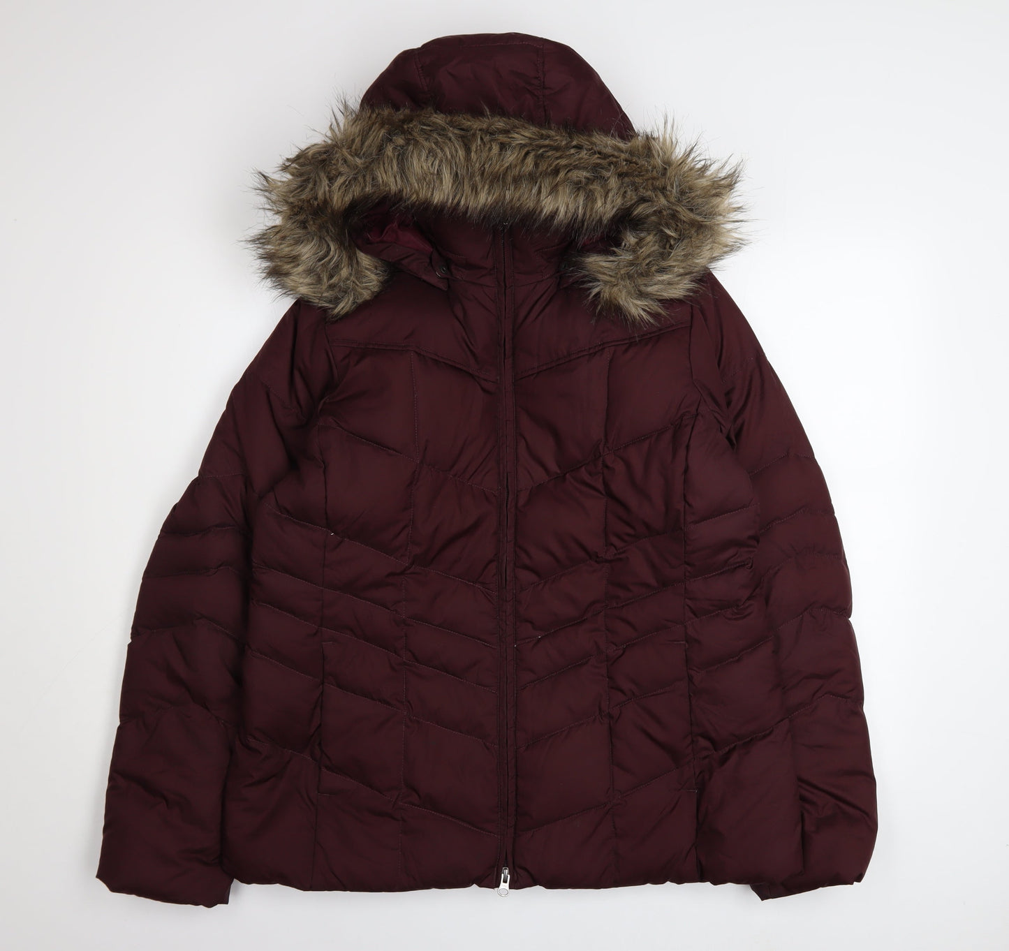 Womens UK Size L Lands' End Red Puffer Jacket