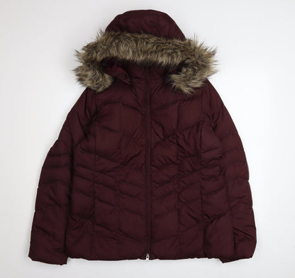Womens UK Size L Lands' End Red Puffer Jacket