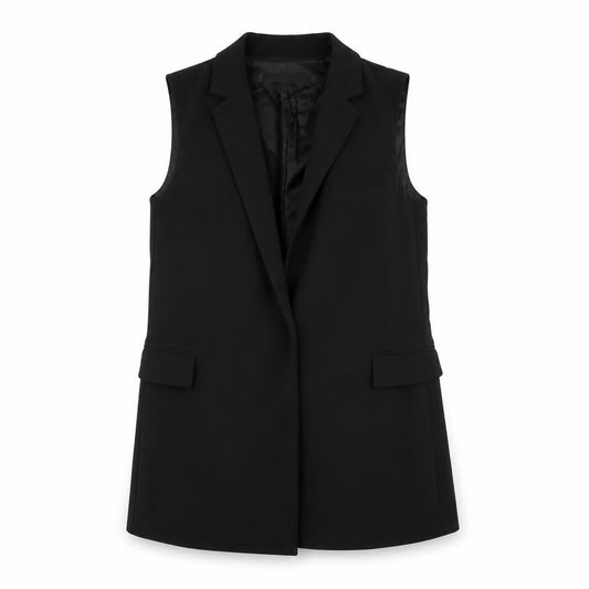 Zara Woman Black Sleeveless Waistcoat Size S Smart Lined Workwear