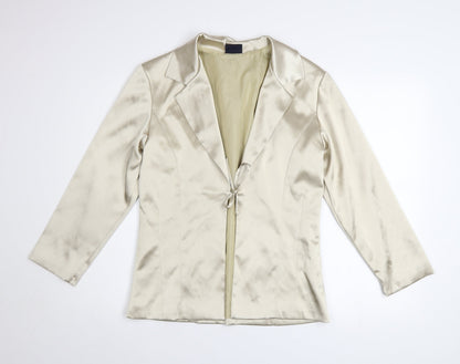 Pilot Women’s Ivory Satin Slim Fit Tie Front Blazer Size 12