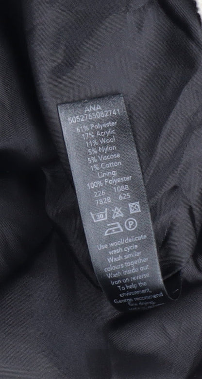 Womens UK Size 14 George Black Overcoat