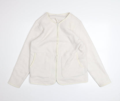 Marks and Spencer Women's Ivory Fleece Zip Jacket Size S