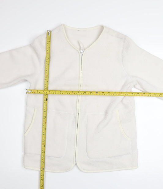 Marks and Spencer Women's Ivory Fleece Zip Jacket Size S