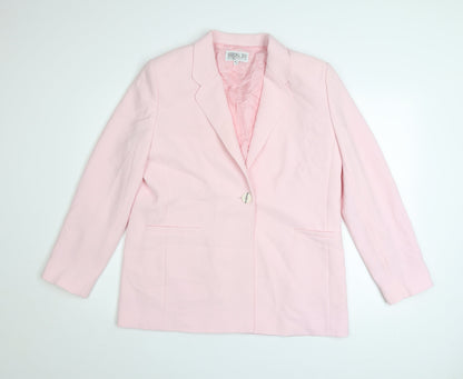 Gold by Michael H Womens Pink Blazer Size 14 Classic Lined Jacket