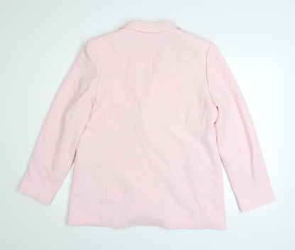 Gold by Michael H Womens Pink Blazer Size 14 Classic Lined Jacket