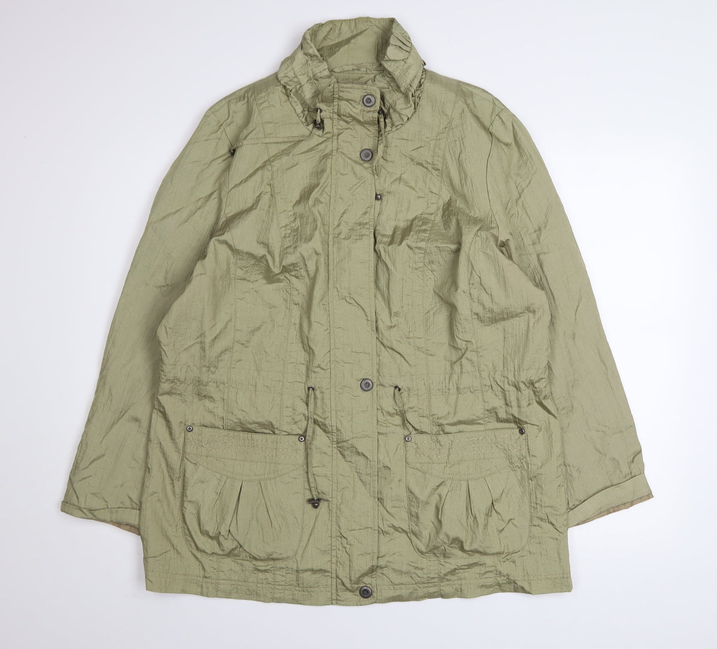 Womens UK Size 16 BM Green Anorak Coat