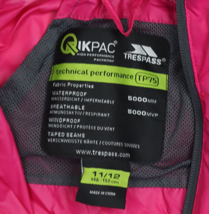 Girls UK Size 11-12 Years Trespass Pink Rain Coat