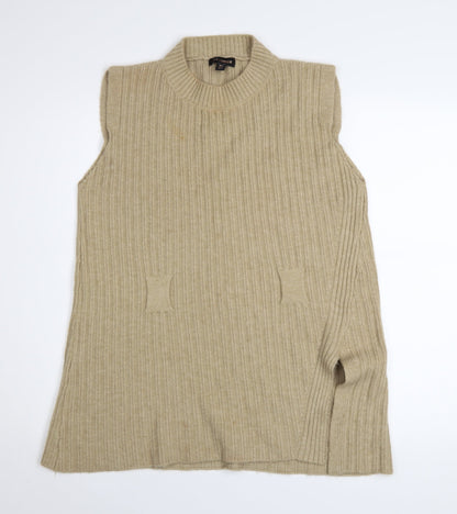 Womens UK Size M QED London Beige Vest Jumper