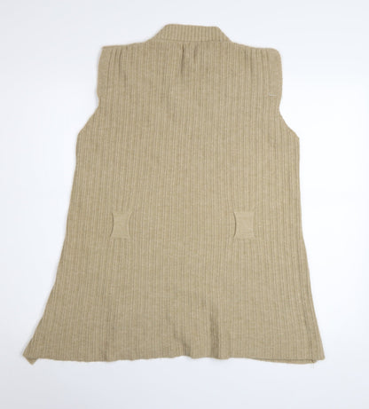 Womens UK Size M QED London Beige Vest Jumper