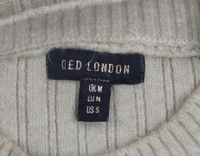 Womens UK Size M QED London Beige Vest Jumper