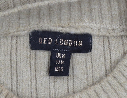Womens UK Size M QED London Beige Vest Jumper
