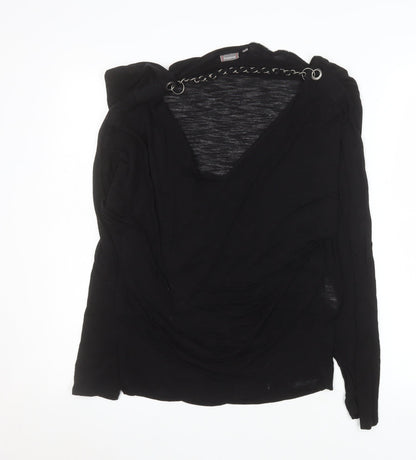 Womens UK Size M Firetrap Black Wrap Blouse