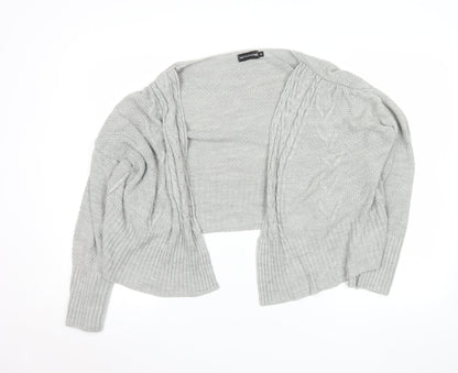 PrettyLittleThing Women’s Grey Knit Open Cardigan Size M