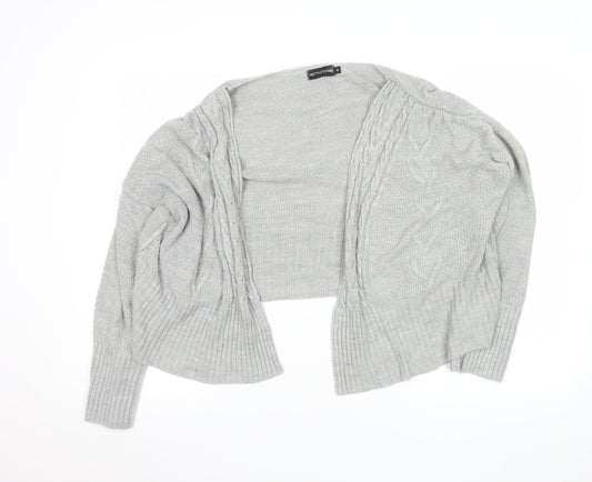 PrettyLittleThing Women’s Grey Knit Open Cardigan Size M