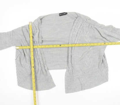 PrettyLittleThing Women’s Grey Knit Open Cardigan Size M