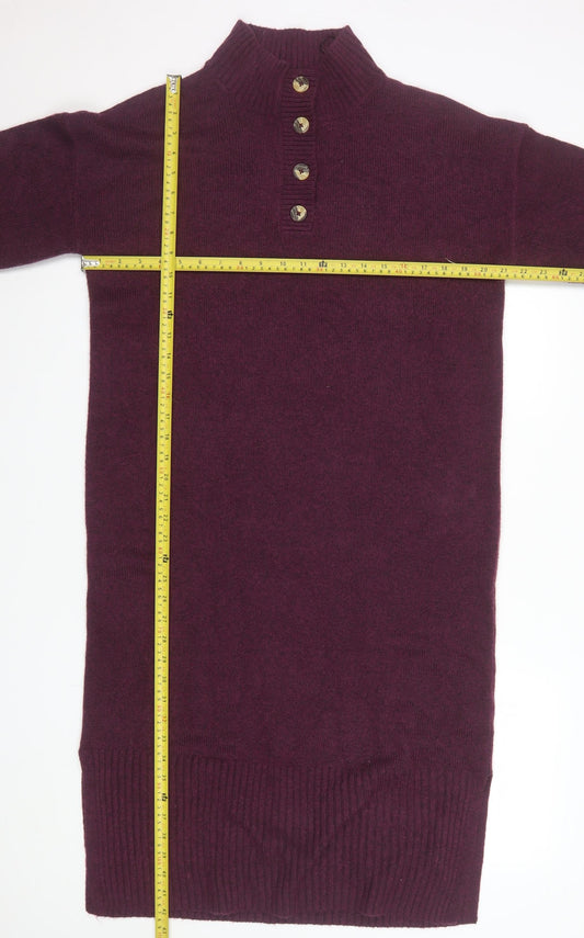 Nutmeg Women’s Purple Jumper Dress Size 12-14 High Neck Knit