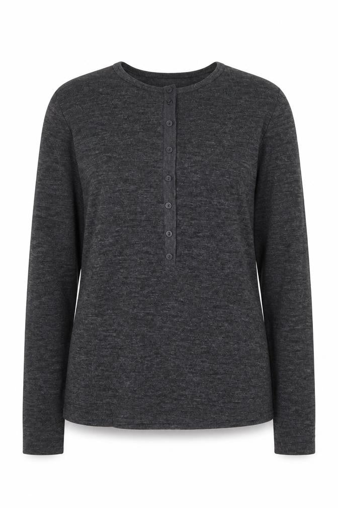 Womens UK Size L H&M Grey Basic Button-Up