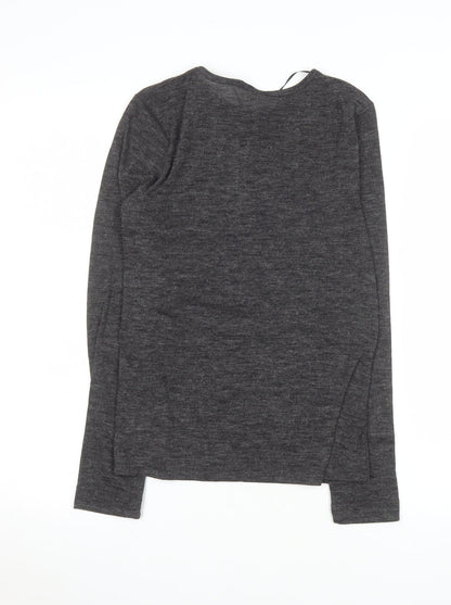 Womens UK Size L H&M Grey Basic Button-Up