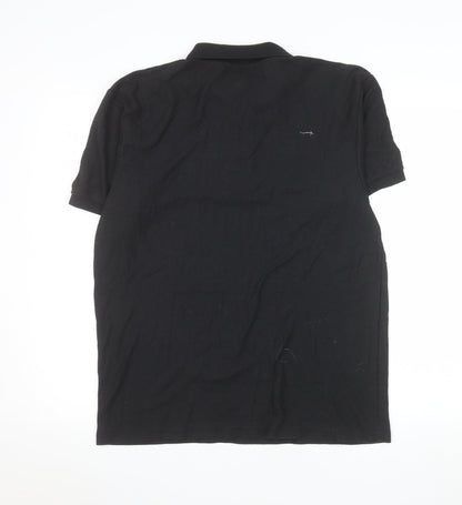 Fruit of the Loom Men's Black L Polo Shirt Cotton Blend
