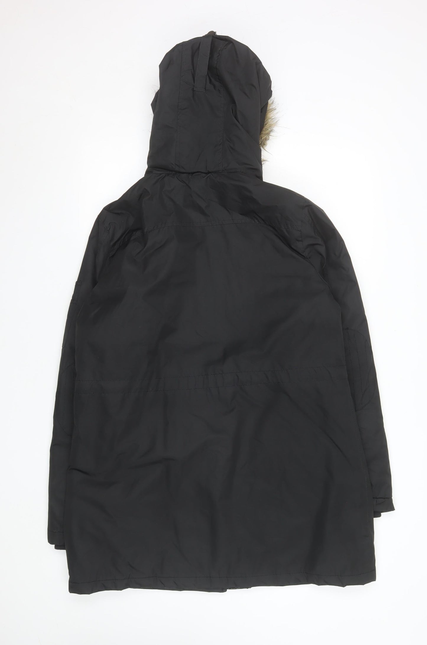 Womens UK Size 12 Fluid Black Parka Coat