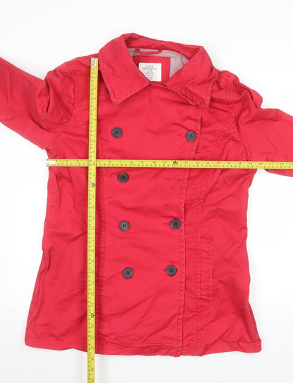 Womens UK Size 14 H&M Red Pea Coat