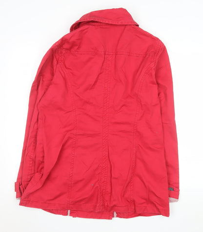 Womens UK Size 14 H&M Red Pea Coat