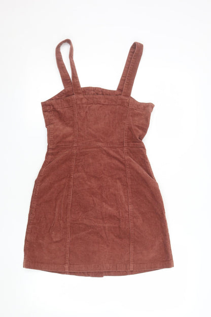 Denim Co. Women Brown Corduroy Pinafore Dress Size 10