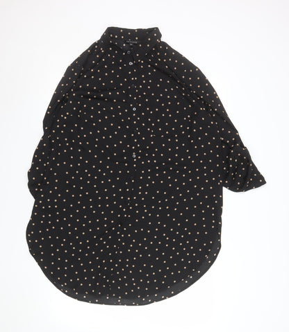 Womens UK Size 18 Peacocks Black Blouse Button-Up