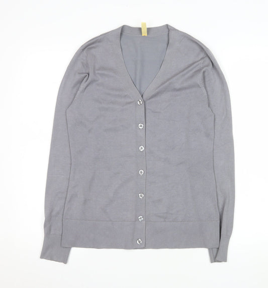 Womens UK Size S Haomeili Grey Cardigan Jumper