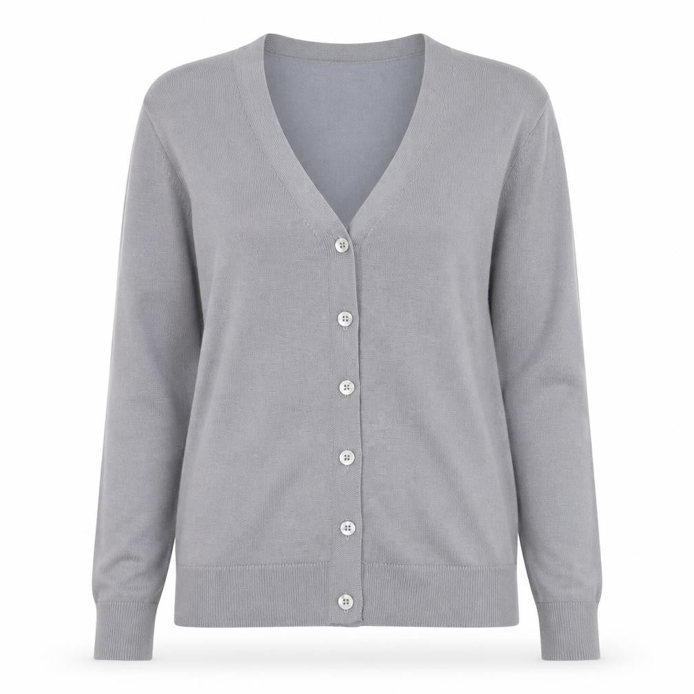 Womens UK Size S Haomeili Grey Cardigan Jumper