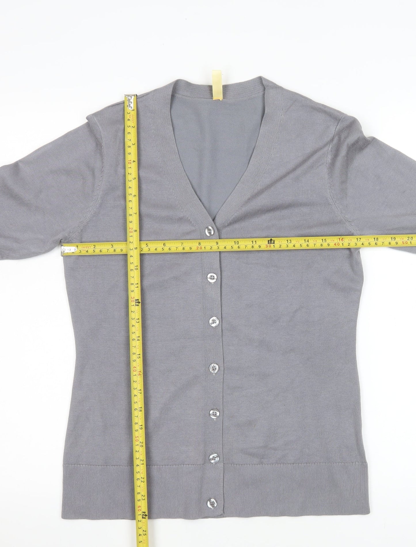 Womens UK Size S Haomeili Grey Cardigan Jumper