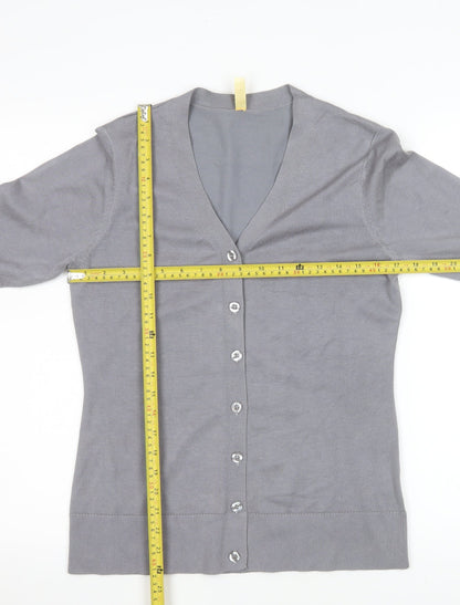 Womens UK Size S Haomeili Grey Cardigan Jumper